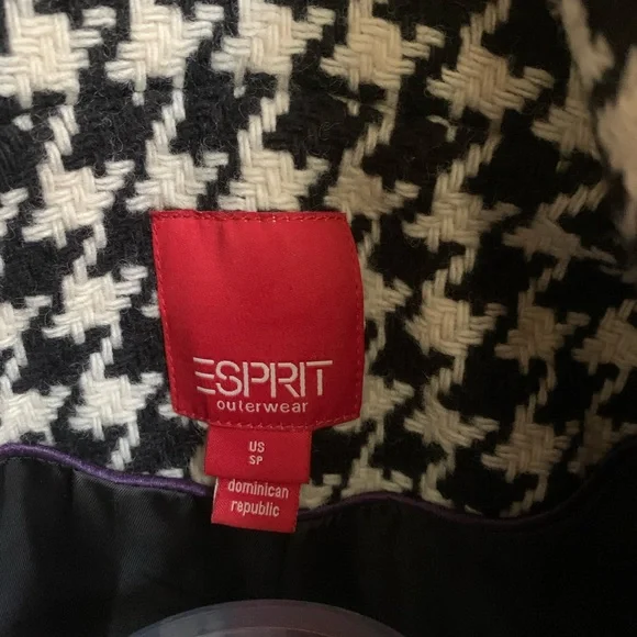 ESPRIT Double Breasted Houndstooth Peacoat - Picture 8 of 12